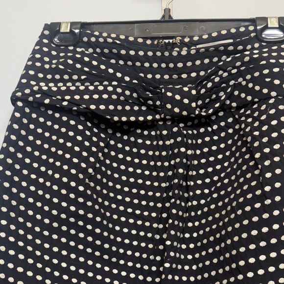 Anthropologie Hoss Intropia Polka Dot Black A-Line Twist Skirt - Picture 4 of 4